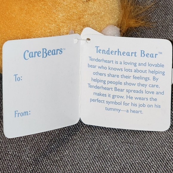 Care Bears Tenderheart Bear 8" Plush Attached To Gift Bag, New With Tags, 2004 - Picture 3 of 5